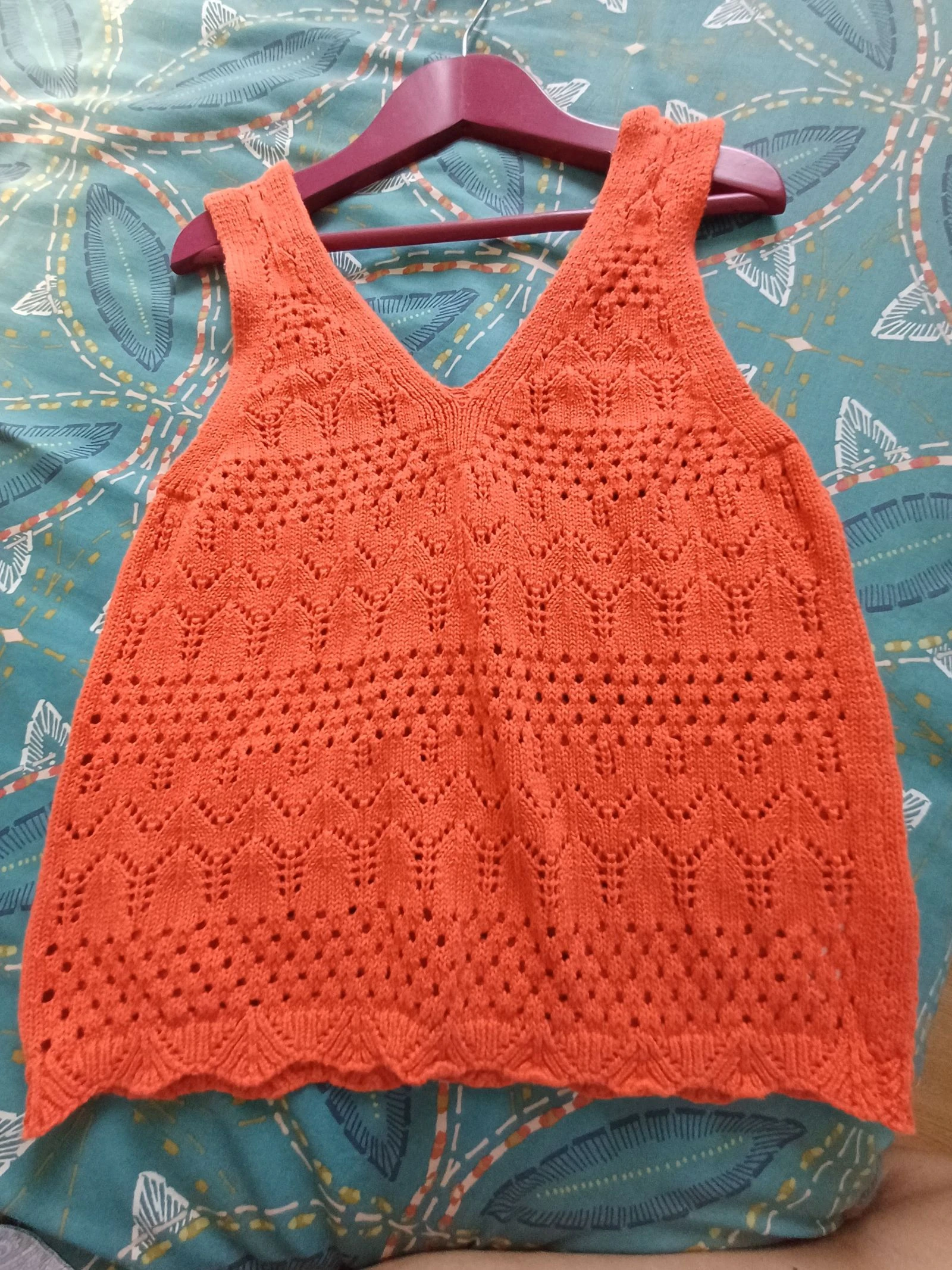 top naranja/ladrillo, crochet, S – photo 2